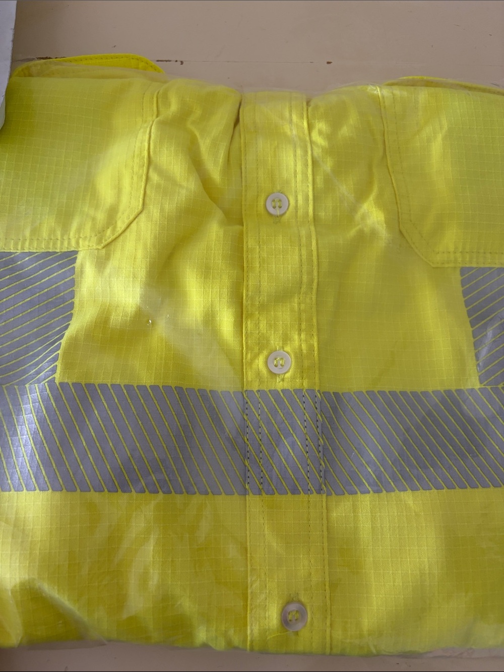 High-Visibility Safety Shirt - Neon Yellow with Reflective Stripes